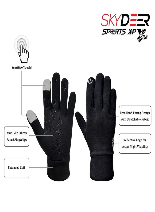 SKYDEER Touchscreen Winter Gloves Liner with Anti-Slip Palm Warm and Lightweight for Running Cycling Driving and More Sports (SD2130/L) - Image 2